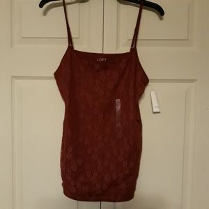 Loft Lace Overlay Cami L NWT